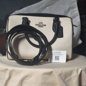 Coach Black and Cream Satchel